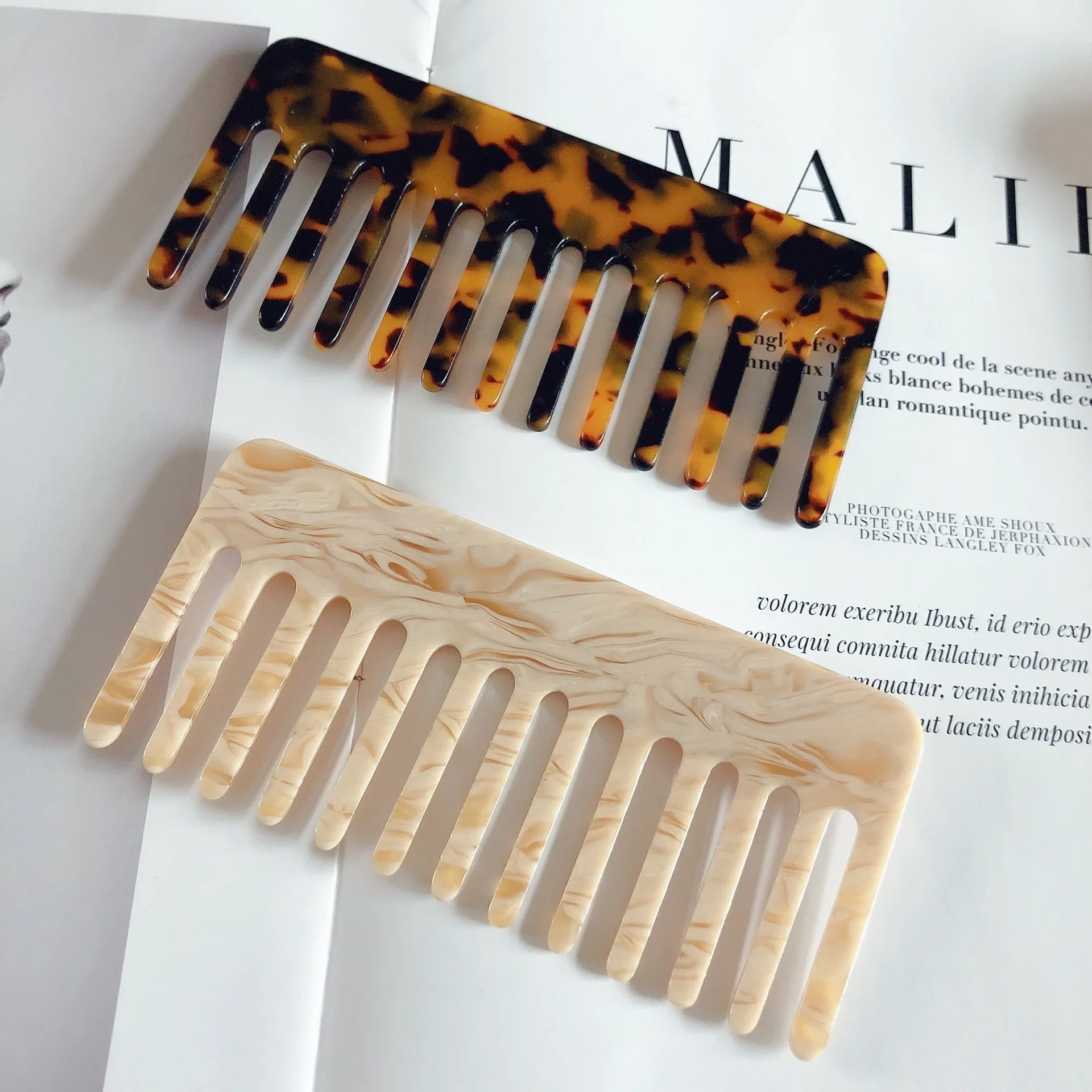 Hair Care Korean Products - Koreańska moda octanowa kolorowa grzebień fryzjerski