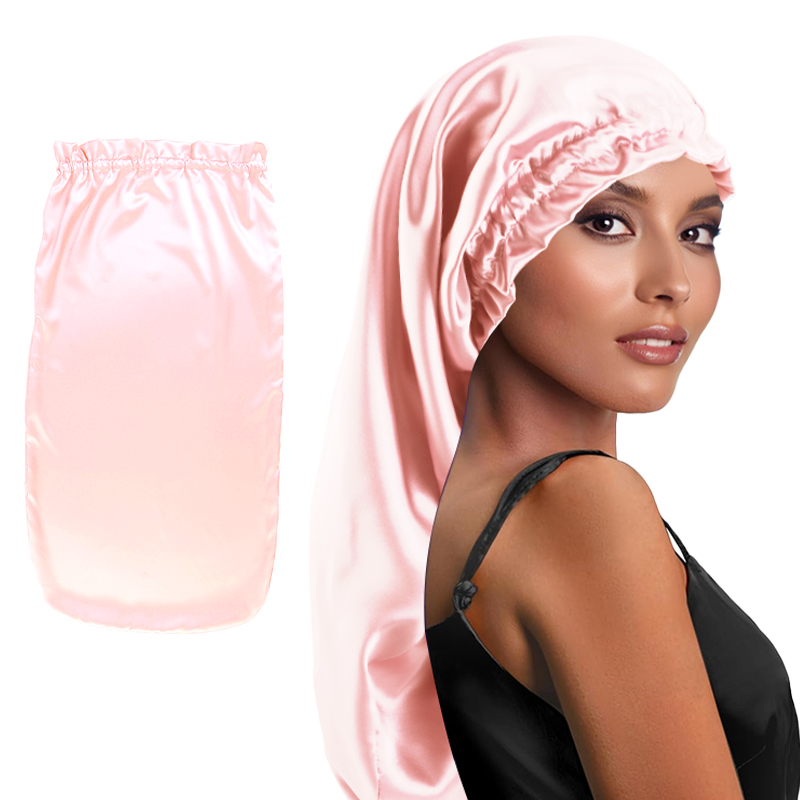 Satin Hair Bonnet - Nowa damska długa satynowa czapka do