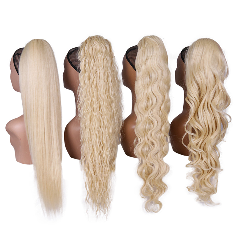 Braiding Hair Kanekalon - Blond syntetyczny kucyk doczepiany, długi falowany