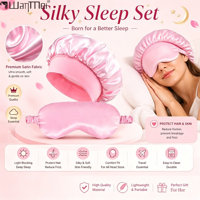 Satin Hair Bonnet - ﻿ Zestaw satynowych czepeków do spania,