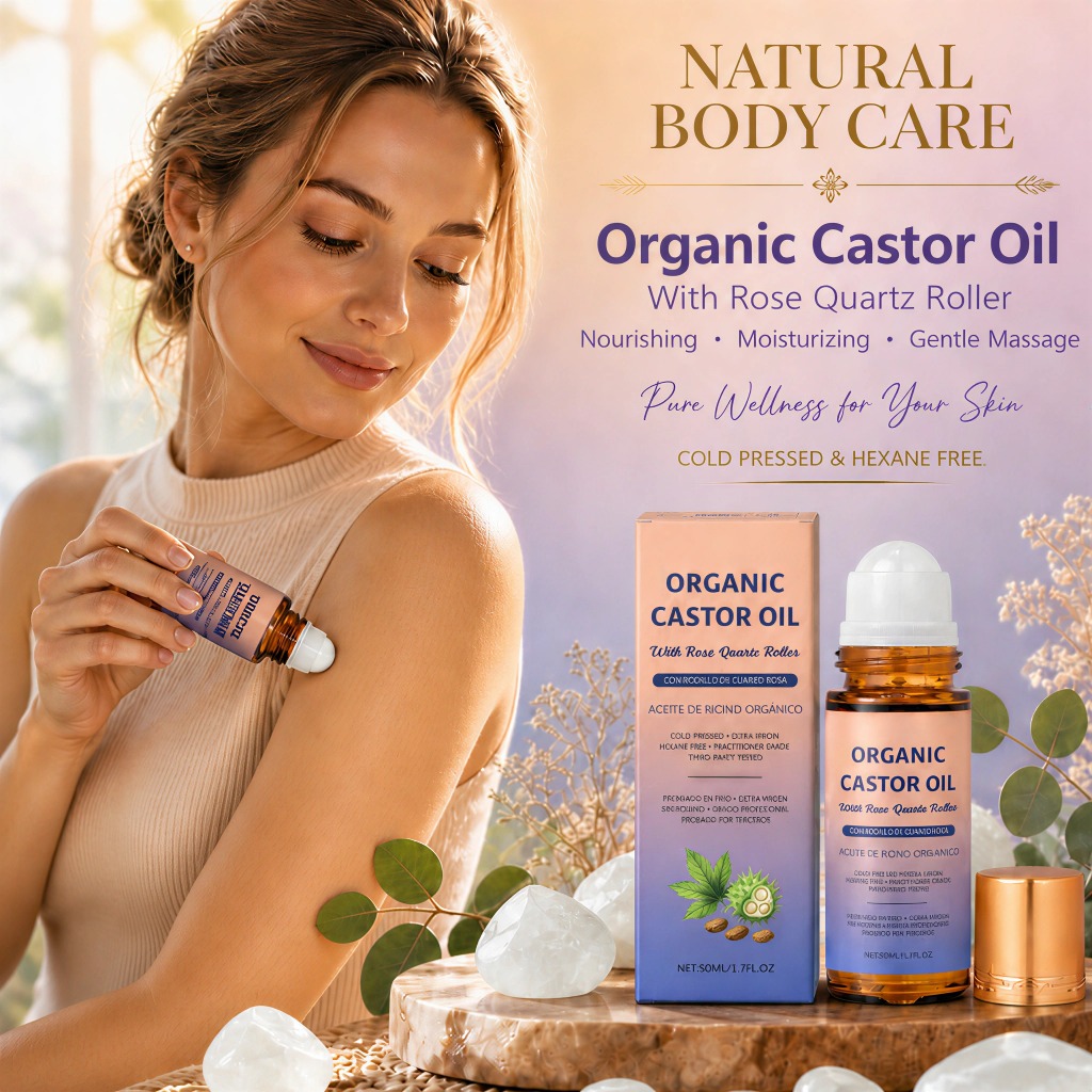 Castor Oil Cold Press - Organiczny olejek rycynowy w roll-onie z
