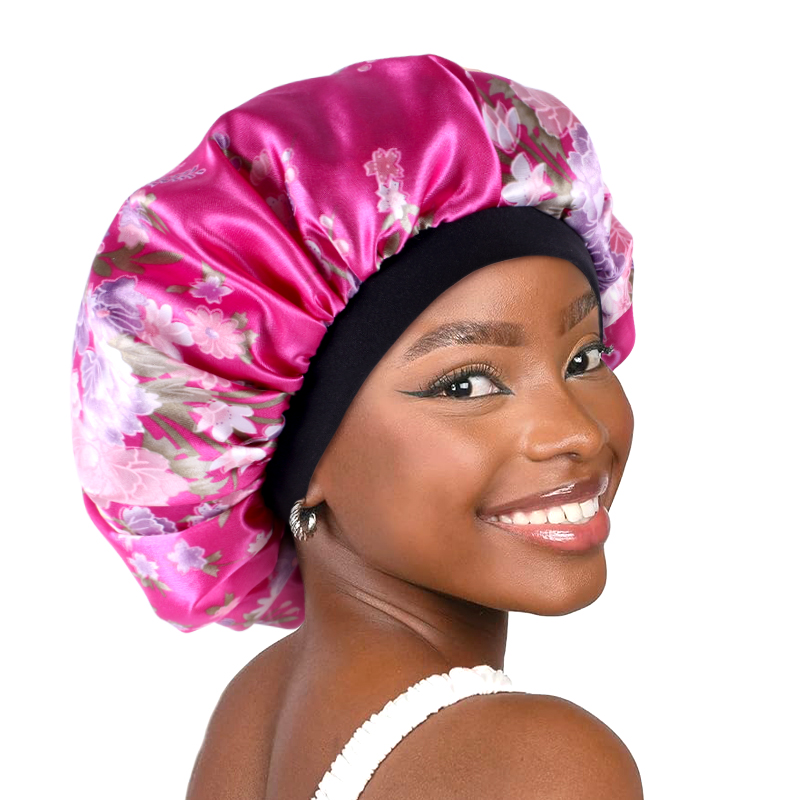 Satin Hair Bonnet - Damska satynowa czapka Elastyczna szeroka opaska