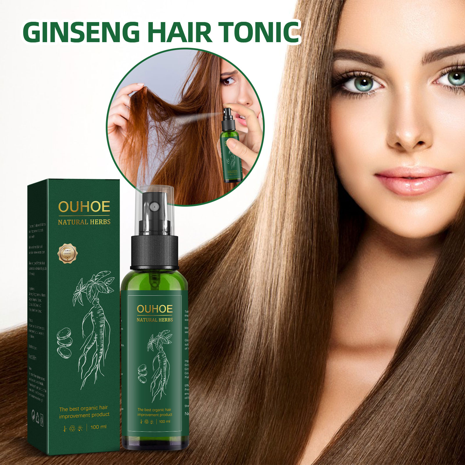 Hair Care Herbal Products - Naturalny ziołowy żeń-szeń Spray do pielęgnacji