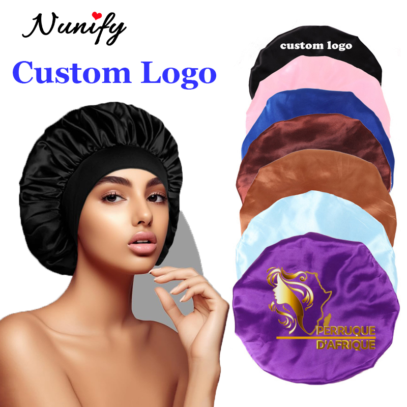 Satin Hair Bonnet - 10 szt. Satynowych czepeków z własnym