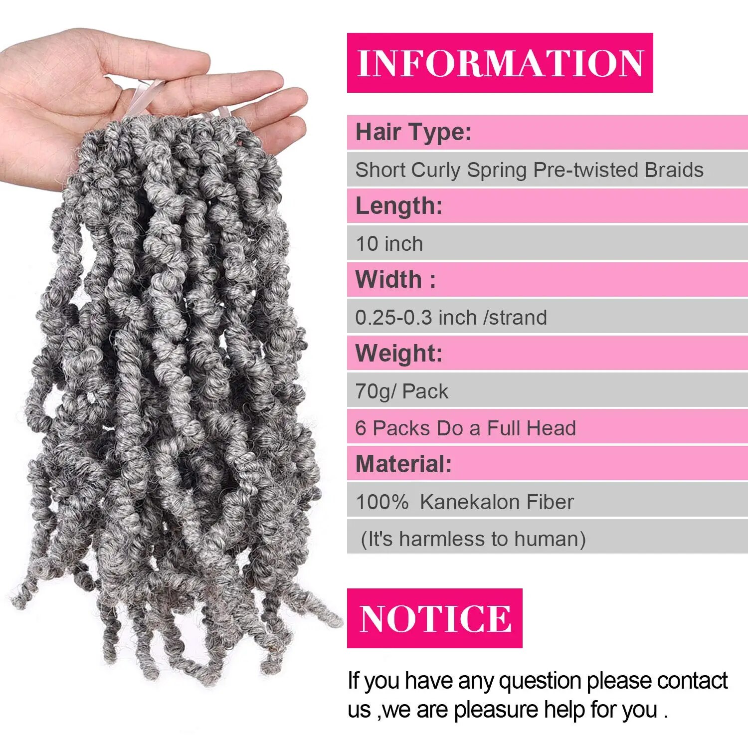 10-calowe krótkie kręcone wios – Braiding Hair Kanekalon recenzja i cena