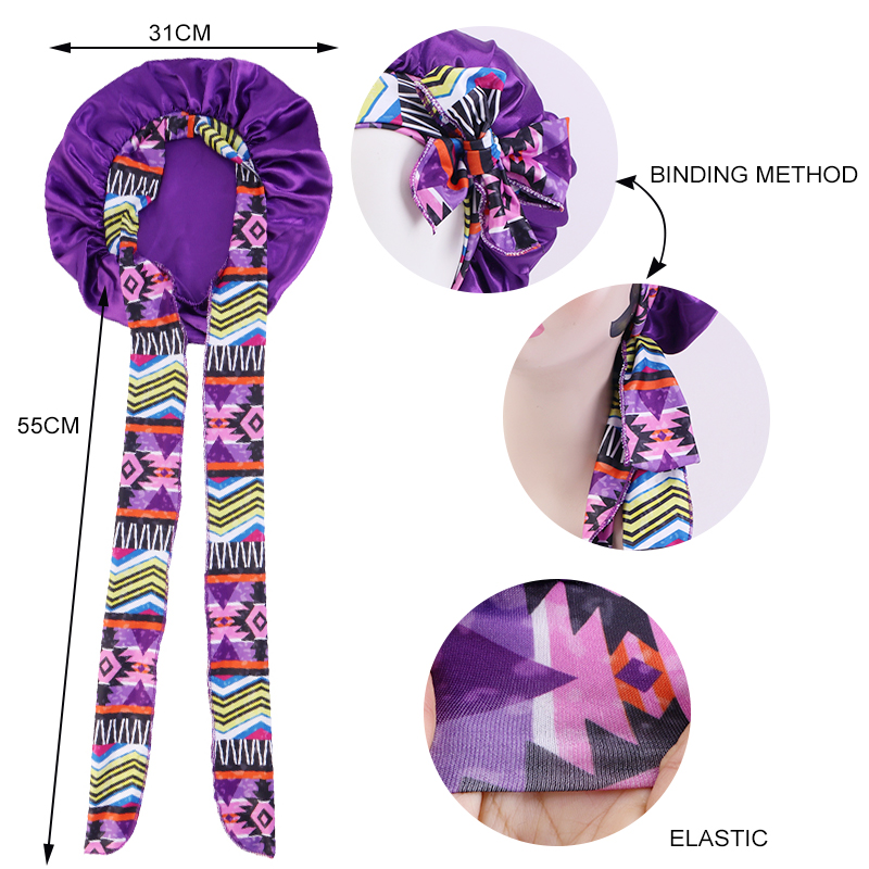 2PCS/LOT Boho Printed Headband – Satin Hair Bonnet recenzja i cena